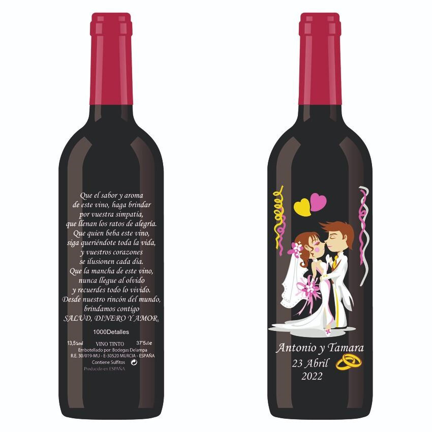 Botellas de Vino Personalizadas Boda y Moscatel