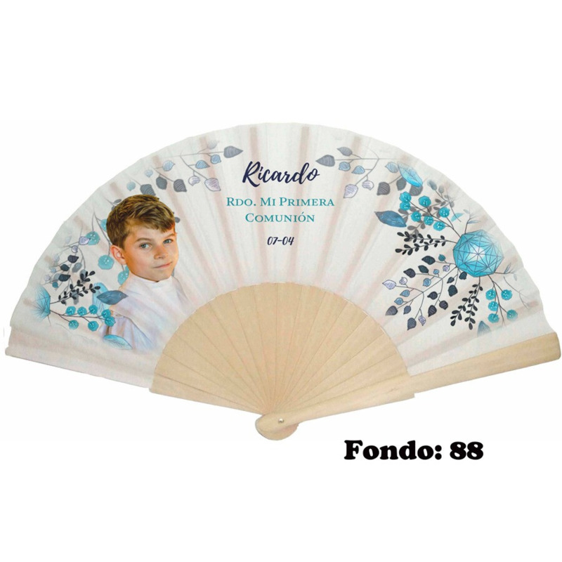 Abanico personalizado de comunión niño varios modelos (12)