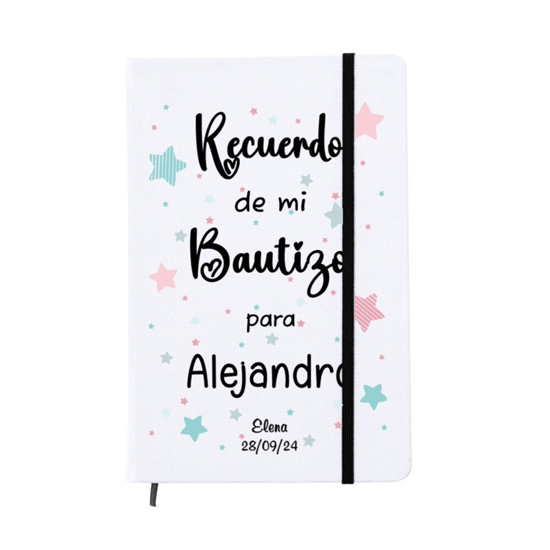 Libreta personalizada con frases de bautizo