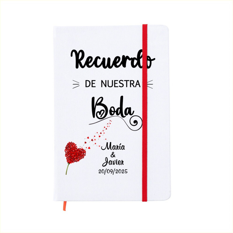 Libreta personalizada con frases de boda