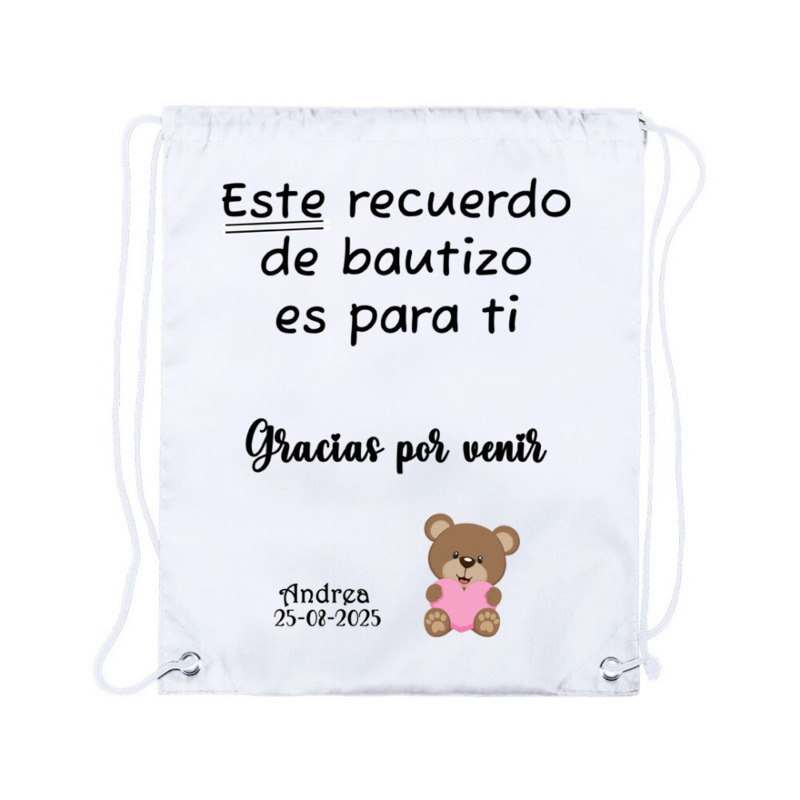 Mochila con frases de bautizo a elegir personalizada (2)