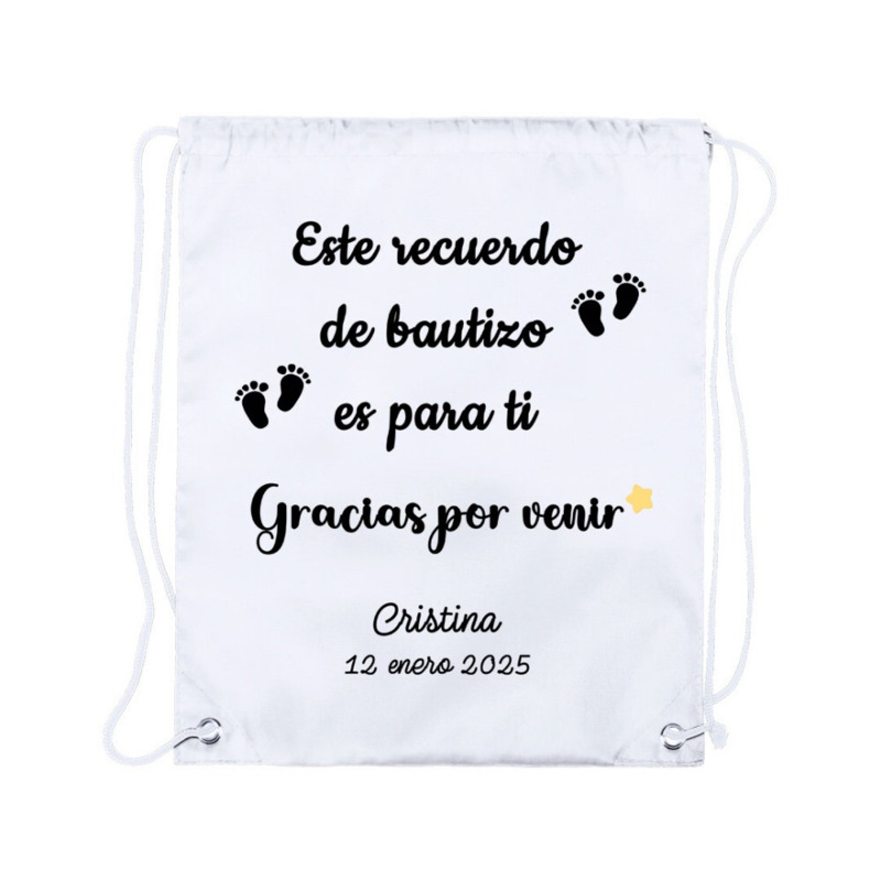 Mochila con frases de bautizo a elegir personalizada (3)