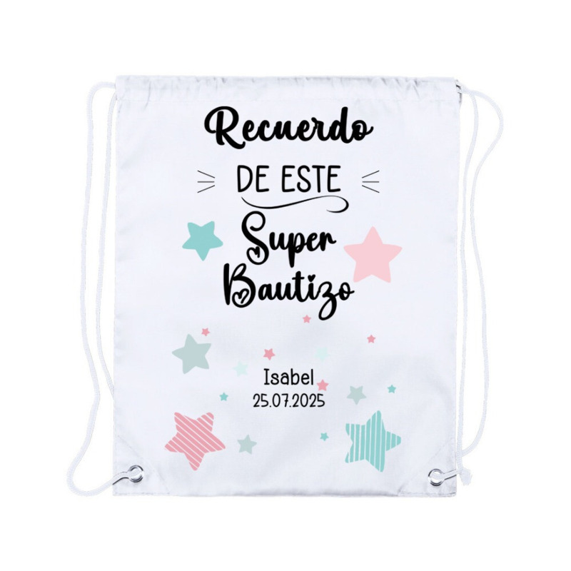 Mochila con frases de bautizo a elegir personalizada (5)