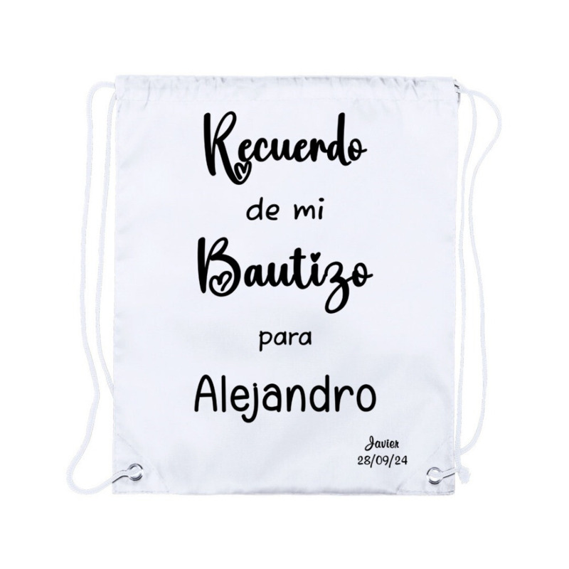 Mochila con frases de bautizo a elegir personalizada (8)