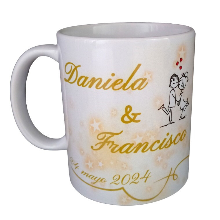 Taza de boda con foto, texto y dibujo, edítala a tu gusto (4)