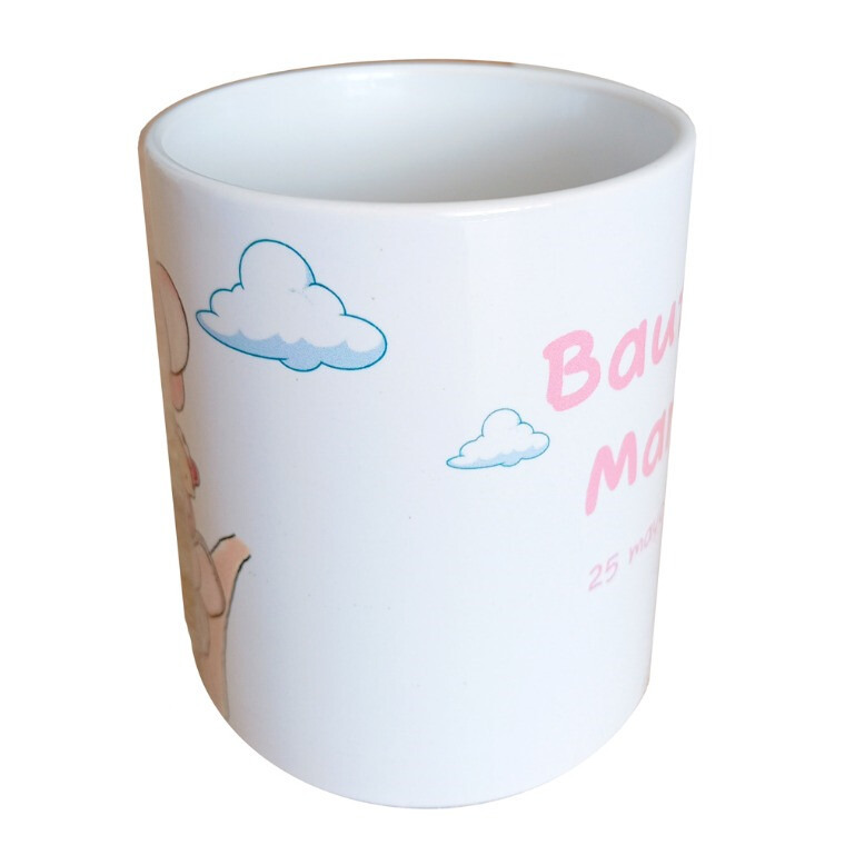 Taza para bautizo elefante de niña, de día (3)