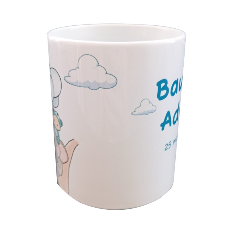 Taza de bautizo elefante de niño, de día (2)