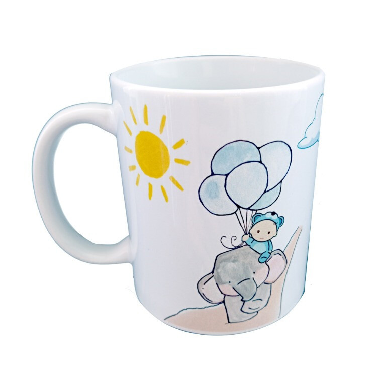 Taza de bautizo elefante de niño, de día (4)