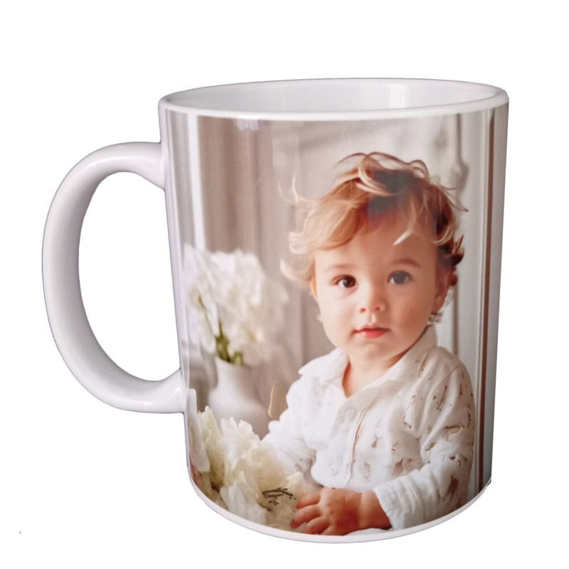 Taza de bautizo de elefante con foto para niño (2)