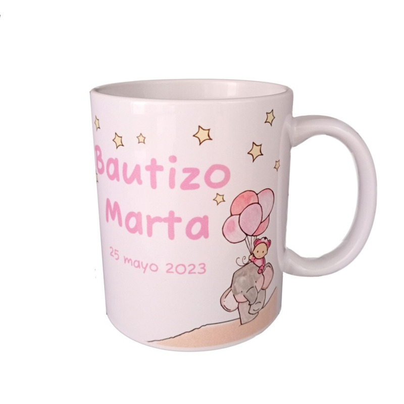 Taza para bautizo elefante noche de niña (1)