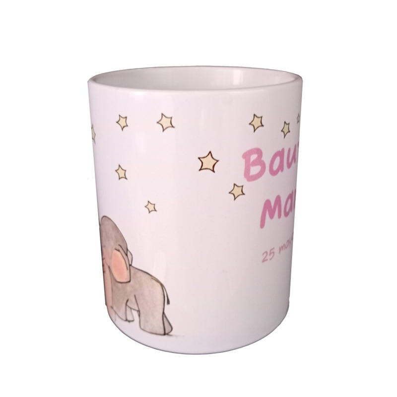 Taza para bautizo elefante noche de niña (2)