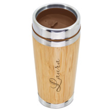 Vaso térmico de bambú personalizable