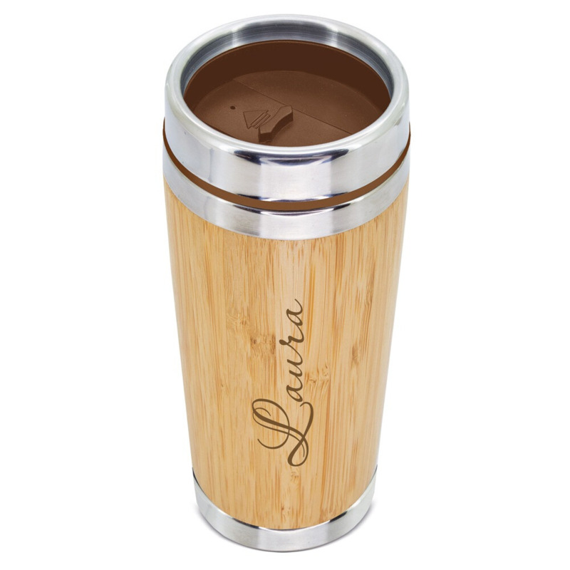 Vaso térmico de bambú personalizable